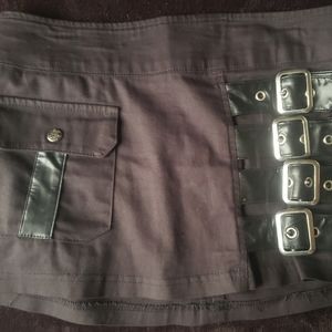 Black buckle Lip Service mini skirt